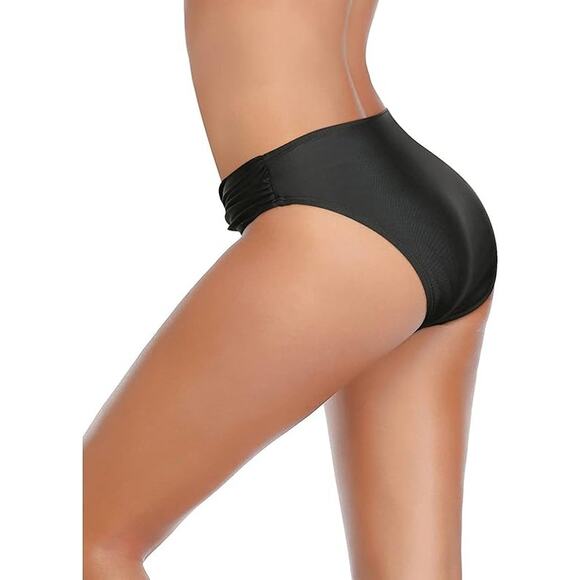 NWT Tempt Me Black Twist Bikini Bottom – L – High Waist, Moderate Coverage - Picture 3 of 5